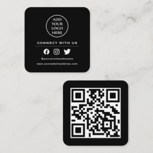 Carte De Visite Carré Votre Logo Suivez L'Analyse Pour Se Connecter Avec