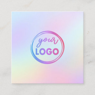 Carte De Visite Carré votre logo sur un dégradé pastel