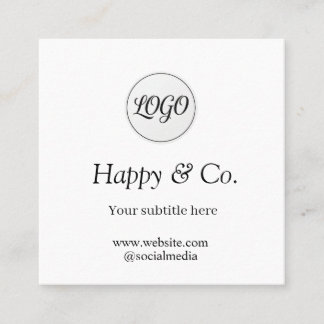 Carte De Visite Carré votre nom de société de logo sous-titre site web s