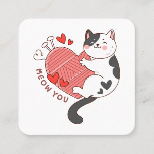 Carte De Visite Carré Vous êtes un joli chat à la Saint-Valentin