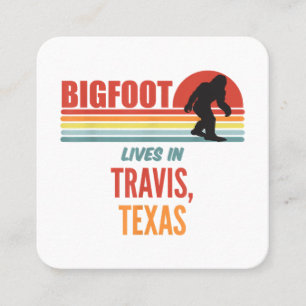 Carte De Visite Carré Vues De Bigfoot À Travis Texas