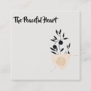 Carte De Visite Carré *~* Wabi Sabi Abstrait AR27 Encre minimale simple