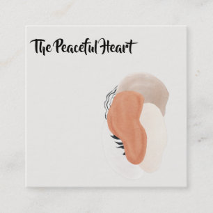 Carte De Visite Carré *~* Wabi Sabi Abstrait simple encre QR minimale AR