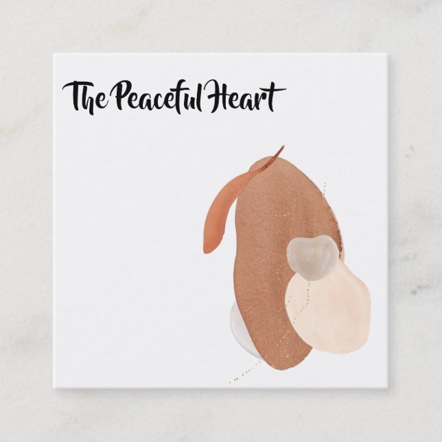 Carte De Visite Carré *~* Wabi Sabi Encre minimale Abstraite AR27 QR Sim (Devant)