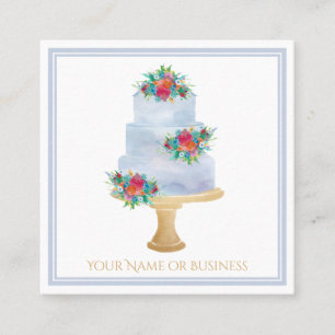 Carte De Visite Carré Watercolor Cake Shop Boulangerie professionnelle