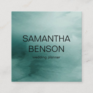 Carte De Visite Carré Wedding planner d'aquarelle turquoise