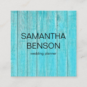 Carte De Visite Carré Wedding planner en bois turquoise