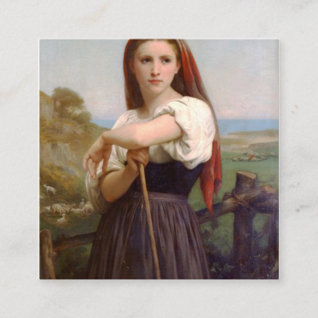 Carte De Visite Carré William Bouguereau Shepherdess (Devant)