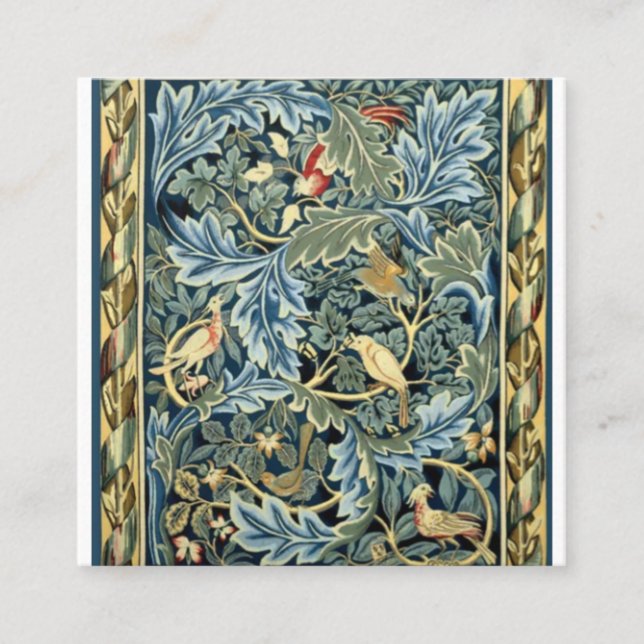 Carte De Visite Carré William Morris Birds et Acanthus (Devant)