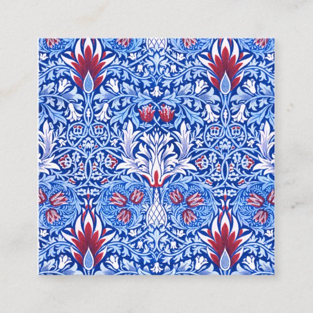 Carte De Visite Carré William Morris Light Blue (Devant)