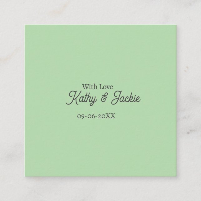 Carte De Visite Carré With love add couple name wedding simple minimal  (Devant)