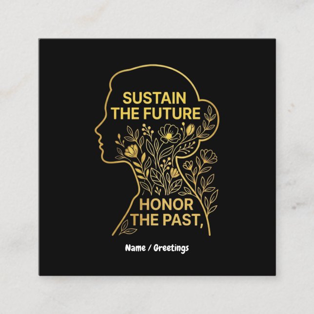 Carte De Visite Carré Women's History Month Eco-Feminist Sustain Future (Devant)