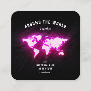 Carte De Visite Carré World Map Adventure Travel Guide