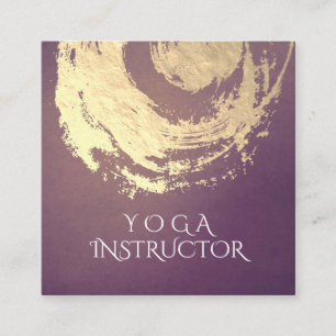 Carte De Visite Carré Yoga Méditation Instructeur Purple Gold ZEN Symbol