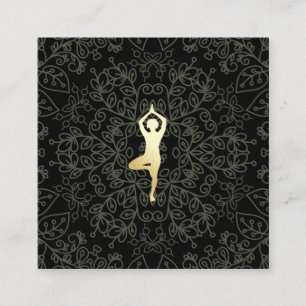 Carte De Visite Carré Yoga Pose Motif naturel