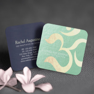 Carte De Visite Carré Yoga Studio Méditation Instructeur Vie Coach OM