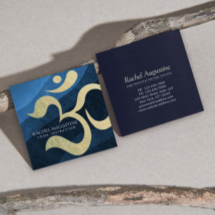 Carte De Visite Carré Yoga Studio Méditation Instructeur Vie Coach OM Sq