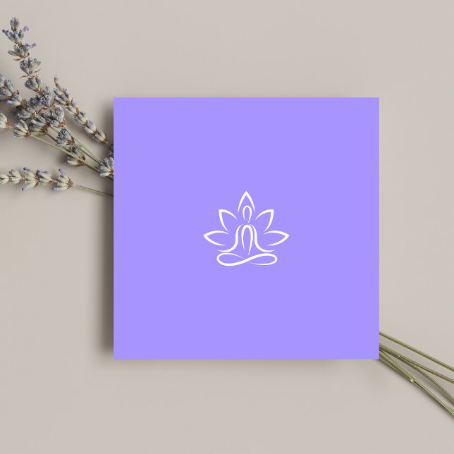 Carte De Visite Carré Yoga Trainer Coach Logo Patel Blue (Créateur téléchargé)