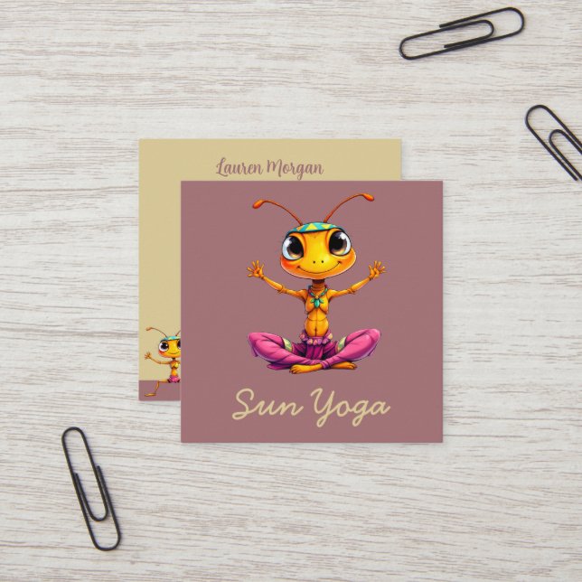 Carte De Visite Carré Zen Ants (Devant/Arrière en situation)