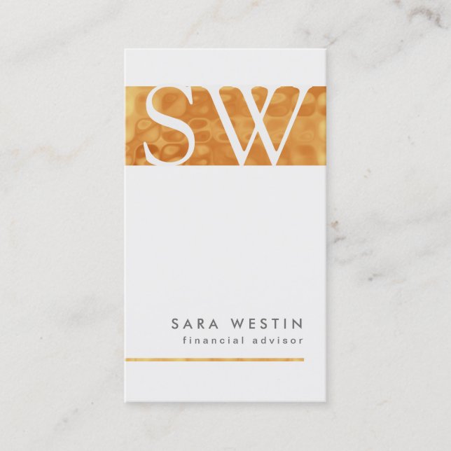 Carte De Visite Carreaux de cuivre FinancialAdvisor Monogramme Car (Devant)