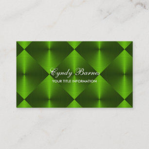 Carte De Visite Carreaux de diamants à look métallique vert
