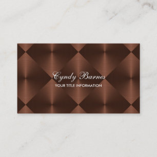 Carte De Visite Carreaux de diamants Brown en métal