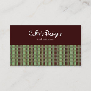 Carte De Visite Carreaux verts avec marron chocolat