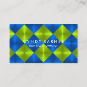 Carte de visite Carreaux verts et bleus