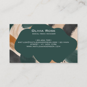 Carte de visite carrée en terre cuite verte modern