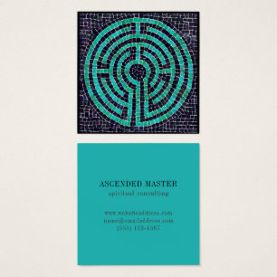 Carte de visite carrée LABYRINTH III - Turquoise