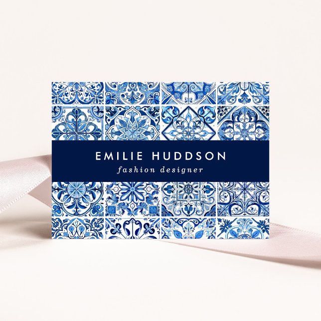 Carte De Visite Carrelage méditerranéen, Portugais, Azulejo, Majol (Créateur téléchargé)