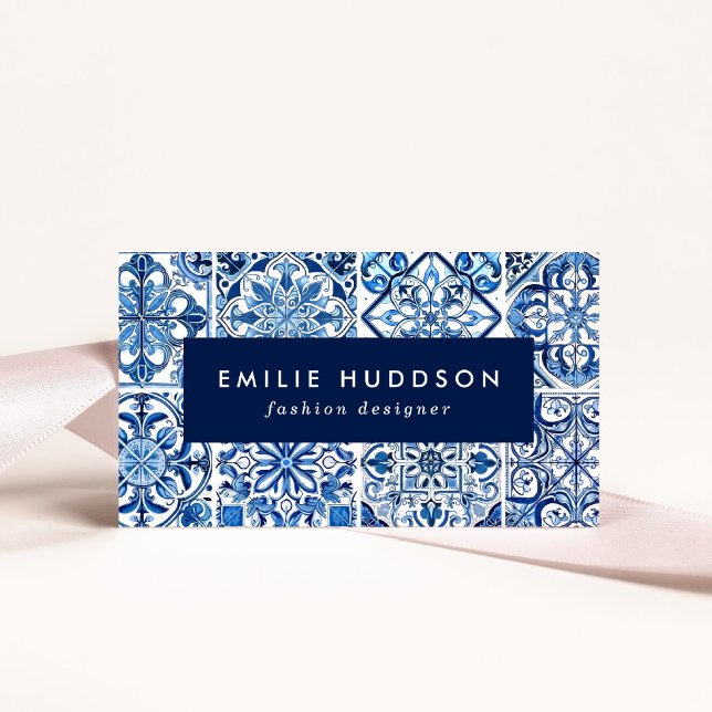 Carte De Visite Carrelage méditerranéen, Portugais, Azulejo, Majol (Créateur téléchargé)