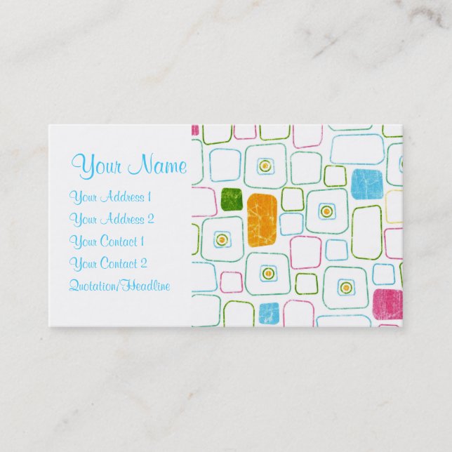 Carte De Visite Carrés - customisés (Devant)