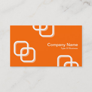 Carte De Visite Carrés entrelacés 3D - Blanc sur orange