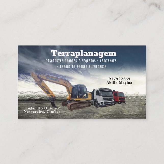 Carte De Visite Cartão de visita Bulldozer (Devant)