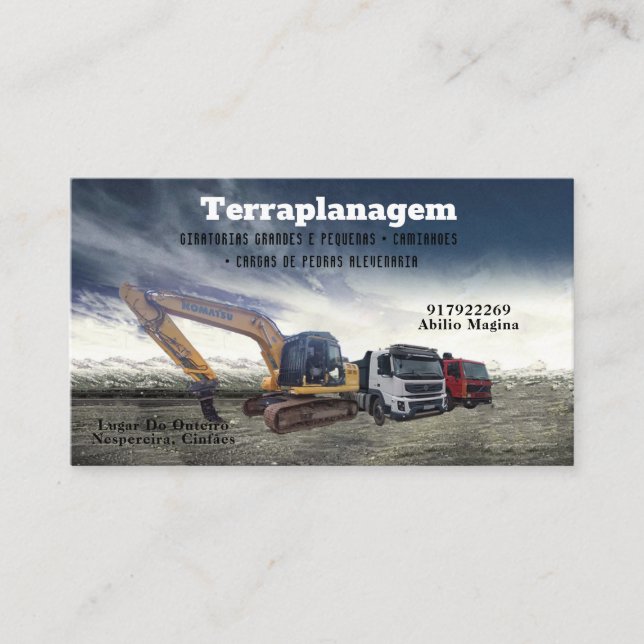 Carte De Visite Cartão de visita Bulldozer (Devant)