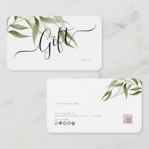 Carte De Visite Carte-cadeau électronique Eucalyptus minimaliste P