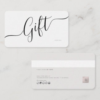 Carte De Visite Carte-cadeau électronique minimaliste PixDezines