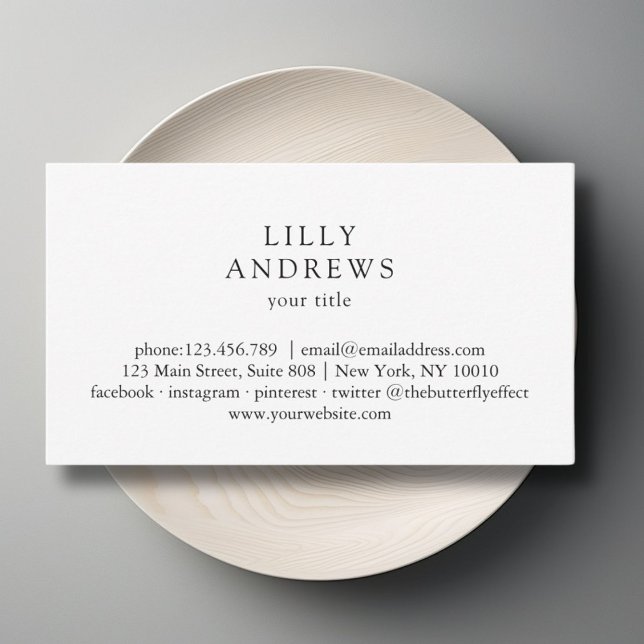 Carte de visite Carte de visite blanc minimal (White Minimal Business Card Business Card)