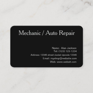 Carte De Visite \Carte de visite de mécanicien / réparation automo