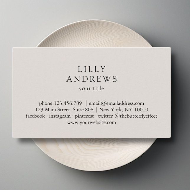 Carte de visite Carte de visite gris minimal (Gray Minimal Business Card Business Card)