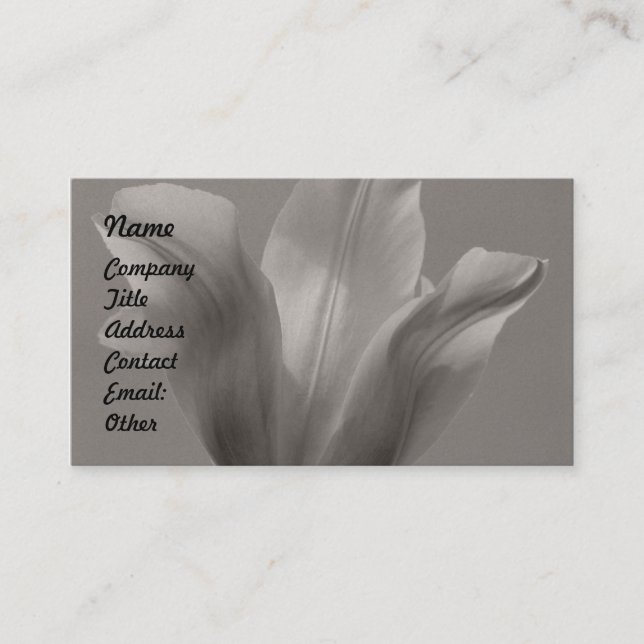 Carte De Visite Carte-Tulipe d'affaires noire et blanche (Devant)