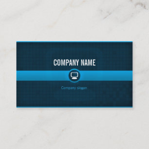 Carte De Visite Carte visite - Professionnel informatique bleue v1