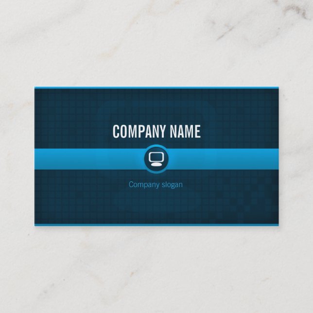 Carte De Visite Carte visite - Professionnel informatique bleue v1 (Devant)