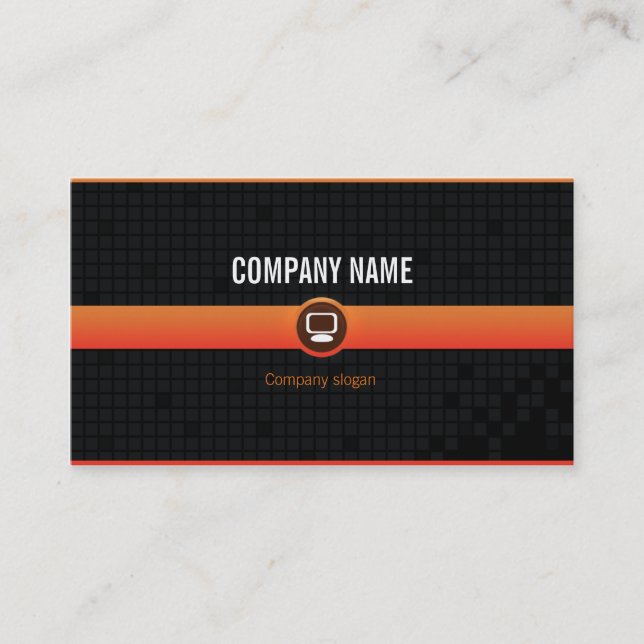 Carte De Visite Carte visite - Professionnel informatique orange 2 (Devant)