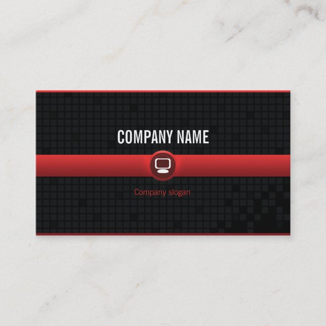 Carte De Visite Carte visite - Professionnel informatique rouge v2 (Devant)