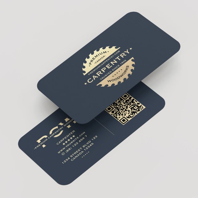 Carte De Visite Cartier Monogram Marine bleu moderne (Carpenter Monogram Navy Blue Modern Business Card
)