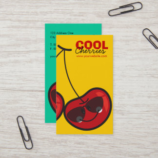 Carte De Visite Cartographie Amusante & Cool Cerises Cheeky Avec L