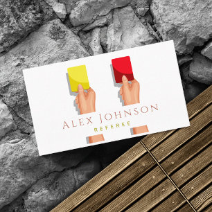 Carte De Visite Carton Jaune Rouge Arbitre de Football Jeu Sportif