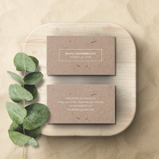 Carte De Visite Carton Recyclé minimaliste Rustique Kraft moderne